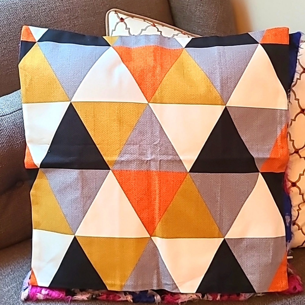 Two handmade cushion covers with zipper